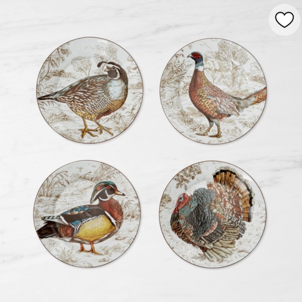 William Sonoma 8 salad plates - thanksgiving